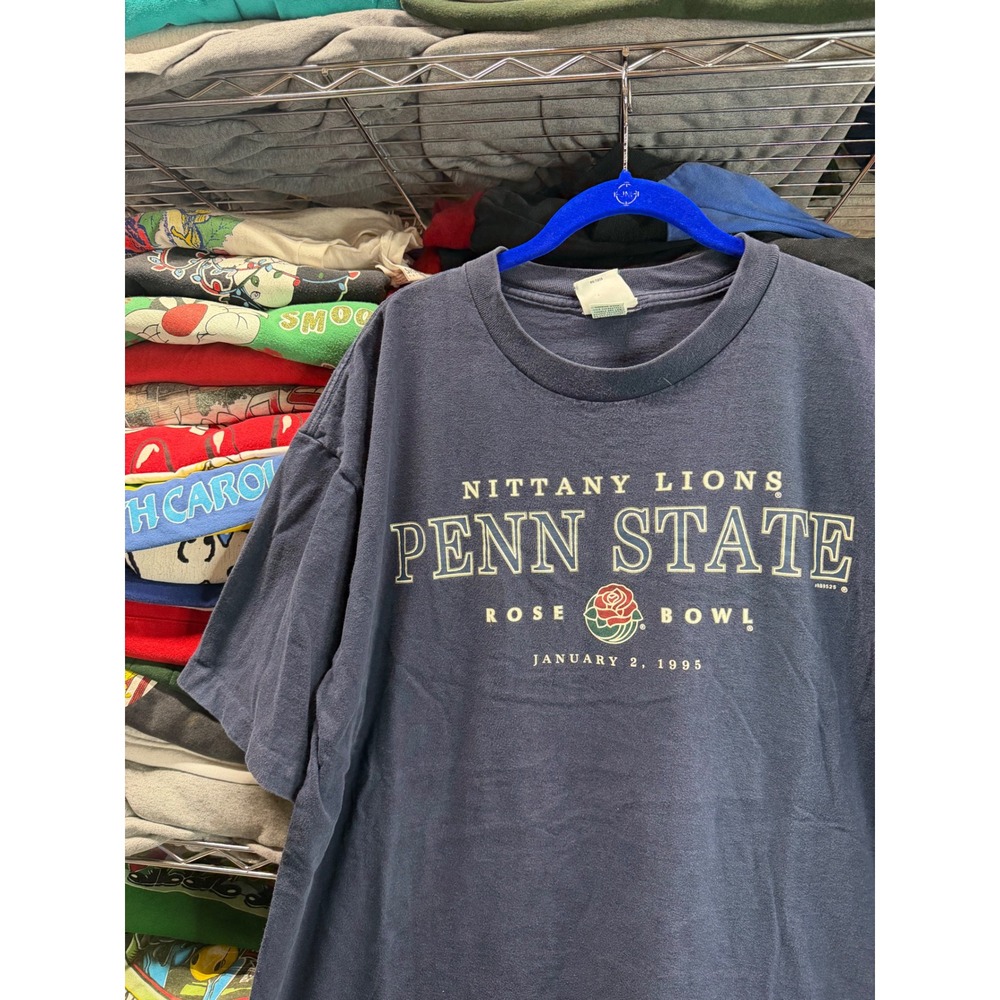 Vintage Penn State Nittany Lions 1995 Rose Bowl T-Shirt Navy Blue Galt Sand XL